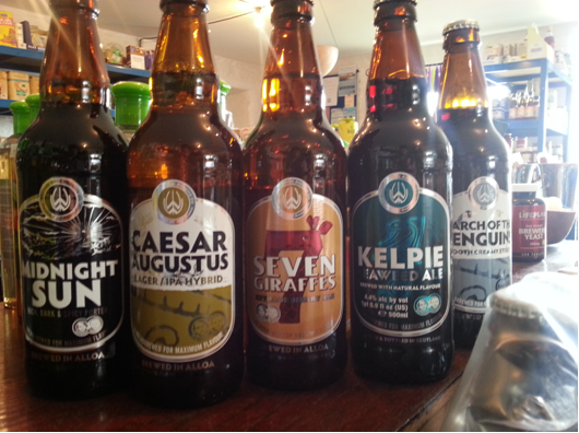 Selection of beers from Arinagour, Isle of Coll (photo: Chris)