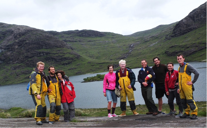 Landing party with Loch Coruisk, Skye – Mike, Alex, Anna, Constanze, Joe, Seb, Chris, Susannah, Erik (photo: Constanze)